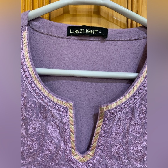Purple Embroidered LIMELIGHT Shirt With Matching Shalwar - Picture 5 of 10